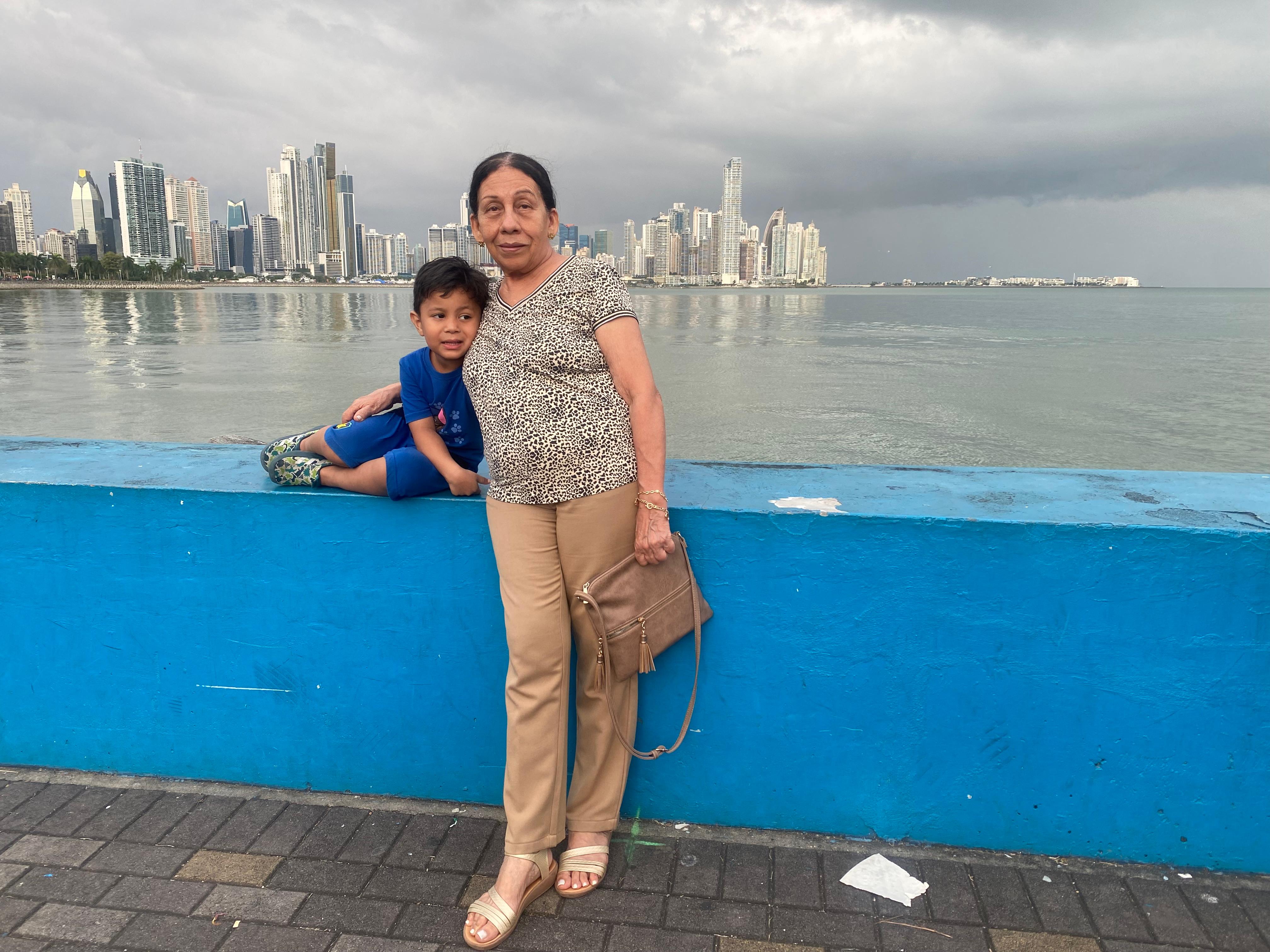 Panama City skyline seen from a viewpoint