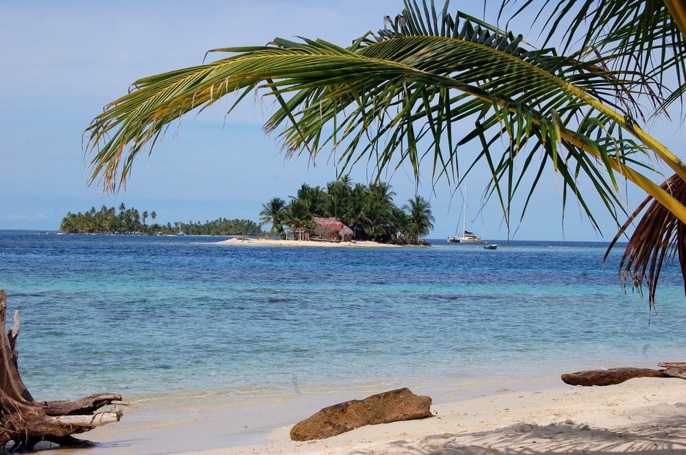 Aerial view of a San Blas island, Panama
